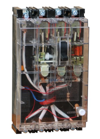 塑壳漏电断路器DZ15LE-100透明壳